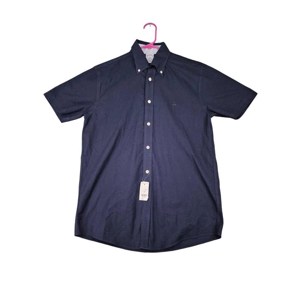 Brooks Brothers 1818 Regular Fit Non-Iron Stretch Shirt Navy Blue Small NEW‎